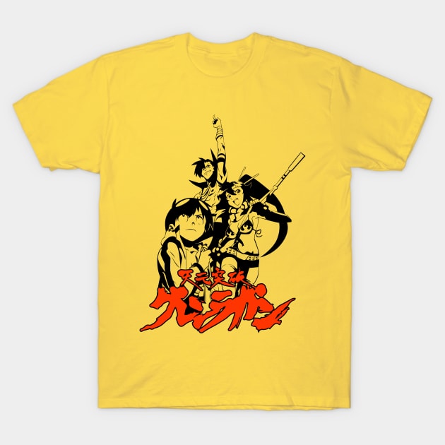 165 Gurren Sfondamento T-Shirt by Yexart